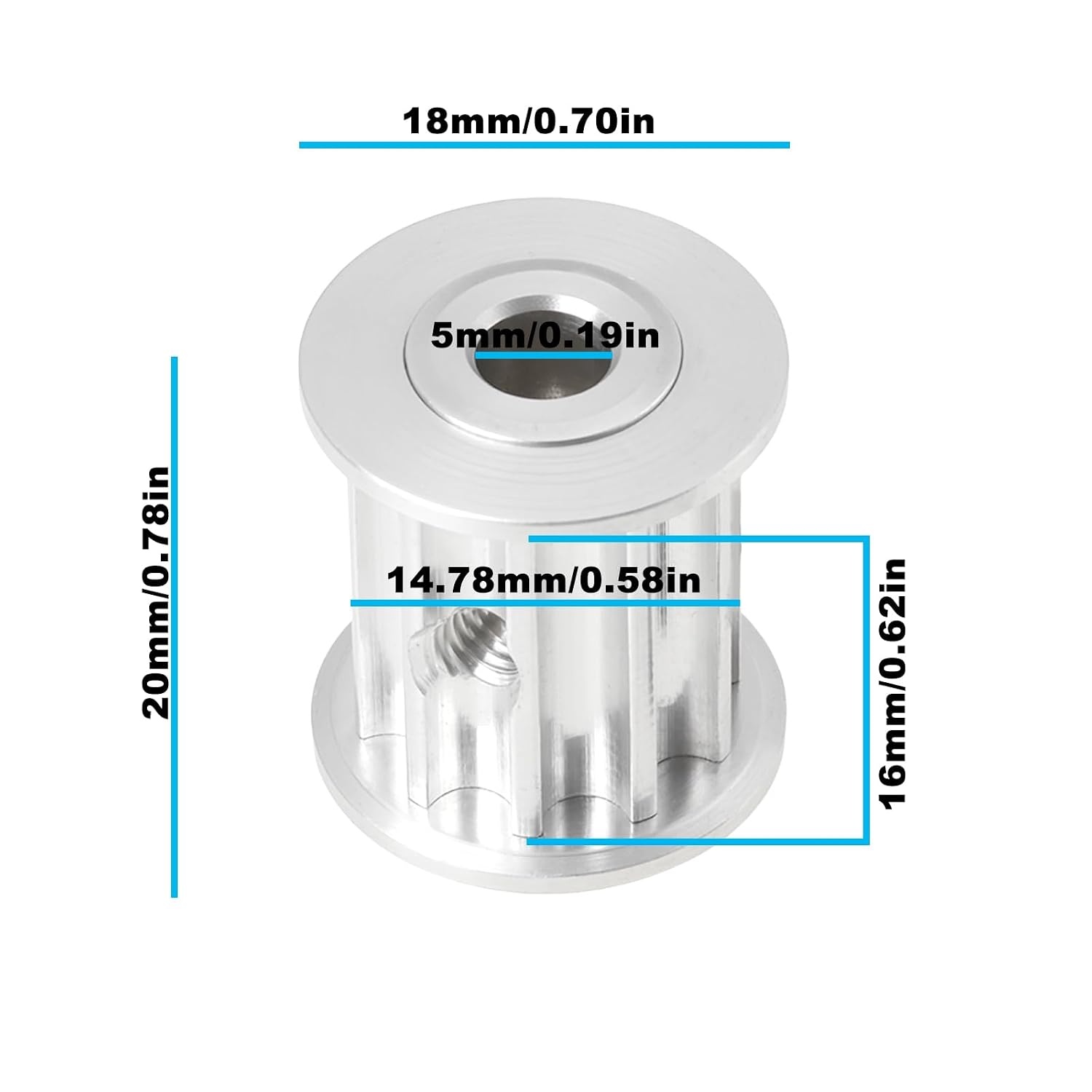 ECSiNG 2 Pack 10 Tooth Timing Pulley 5 mm Bore 15 mm Belt Double Flange Compatible with HTD-5M for CNC 3D Printer