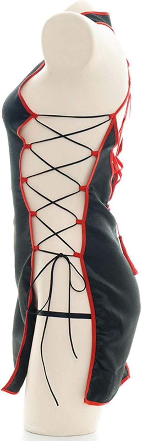 YOMORIO Womens Devil Cosplay Lingerie Lolita Vintage Vampire Costumes Sexy Long Fancy Dress (Sexy black)