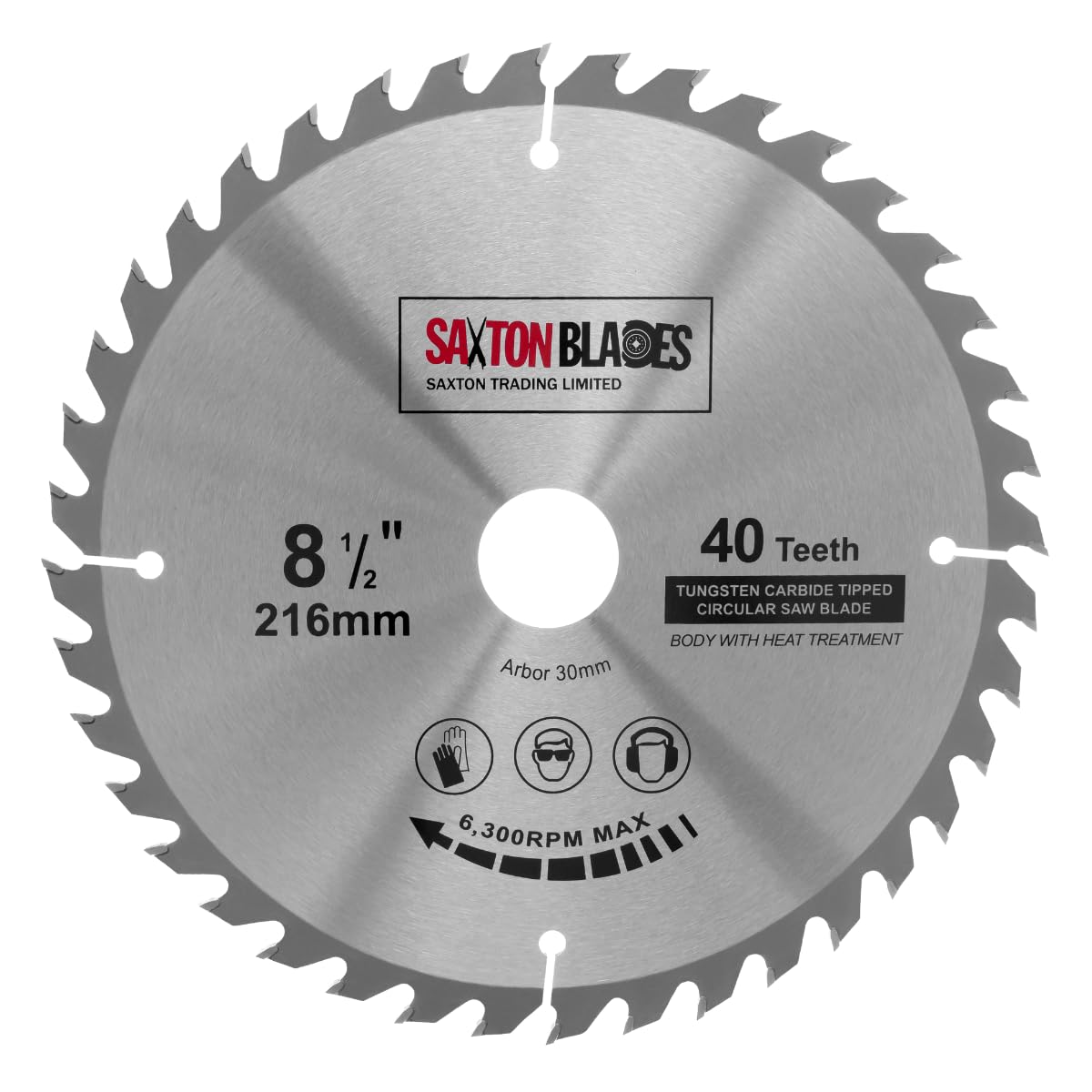 Saxton TCT Circular Wood Saw Blade 216mm x 40T Bosch Makita Dewalt Mitre
