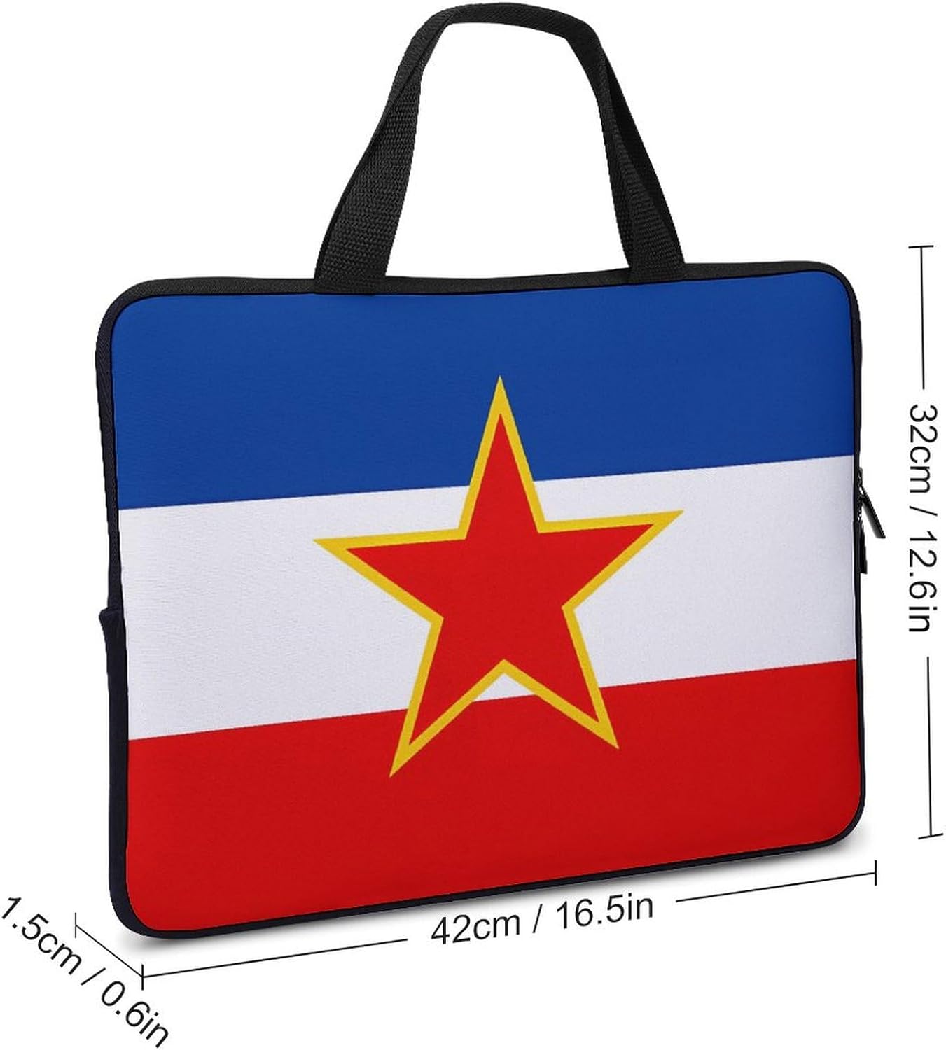 Yugoslavia National Country Flag Cute Laptop Sleeve Case Lightweight Computer Carrying Bag 10 Inch/12 Inch/ 13 Inch/15 Inch/17 Inch