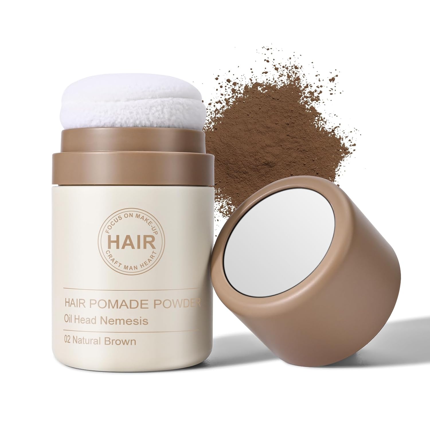 KYDA Root Touch Up Powder, Brown, Hairline Filler Powder for Thinning Hair, Conceals Hair Loss, Mattifying Dry Shampoo, Strengthening Volumizing, Travel Size, Non Aerosol and White Cast, Root Cover Up