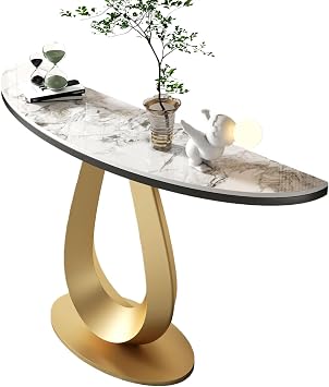 Console Table, Entryway Sofa Table, Hallway Table, Contemporary Accent Table, Long Foyer Table, for Hallway, Living Room, EntranceGold,80cm