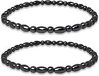 Vista 1 de Hion Paquete de 2 tobilleras de terapia de hematita para mujeres/hombres