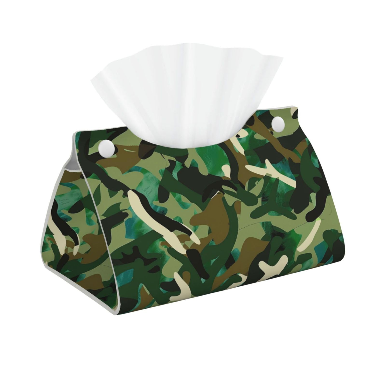 Abstract Camouflage Print Tissue Box Cover Foldable Tissue Storage Box Leather Tissue Cube Box Holder for Living Room Bedroom Office Car Home Decor