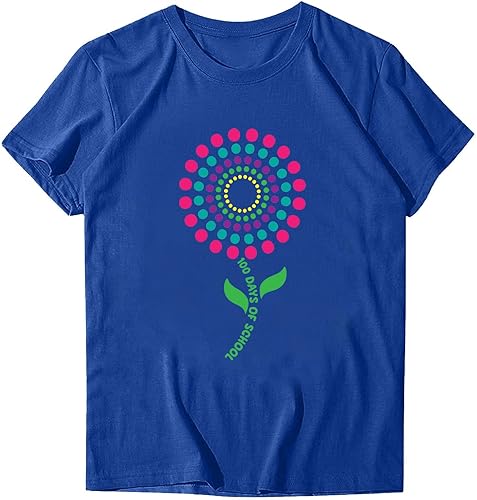 Tshirts Shirts for Women Women's Trendy Graphic Print Tunics Short Sleeve T-Shirt Cute Basic Loose Fit Tops