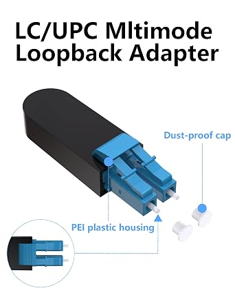 5Pack Duplex LC Connector Loopback Adapter/Test Plug, 9/125m(OS2) Single-Mode LC-UPC Fiber Optical Cable Adapter,Standard LC Loopback Adapter for Network Troubleshooting