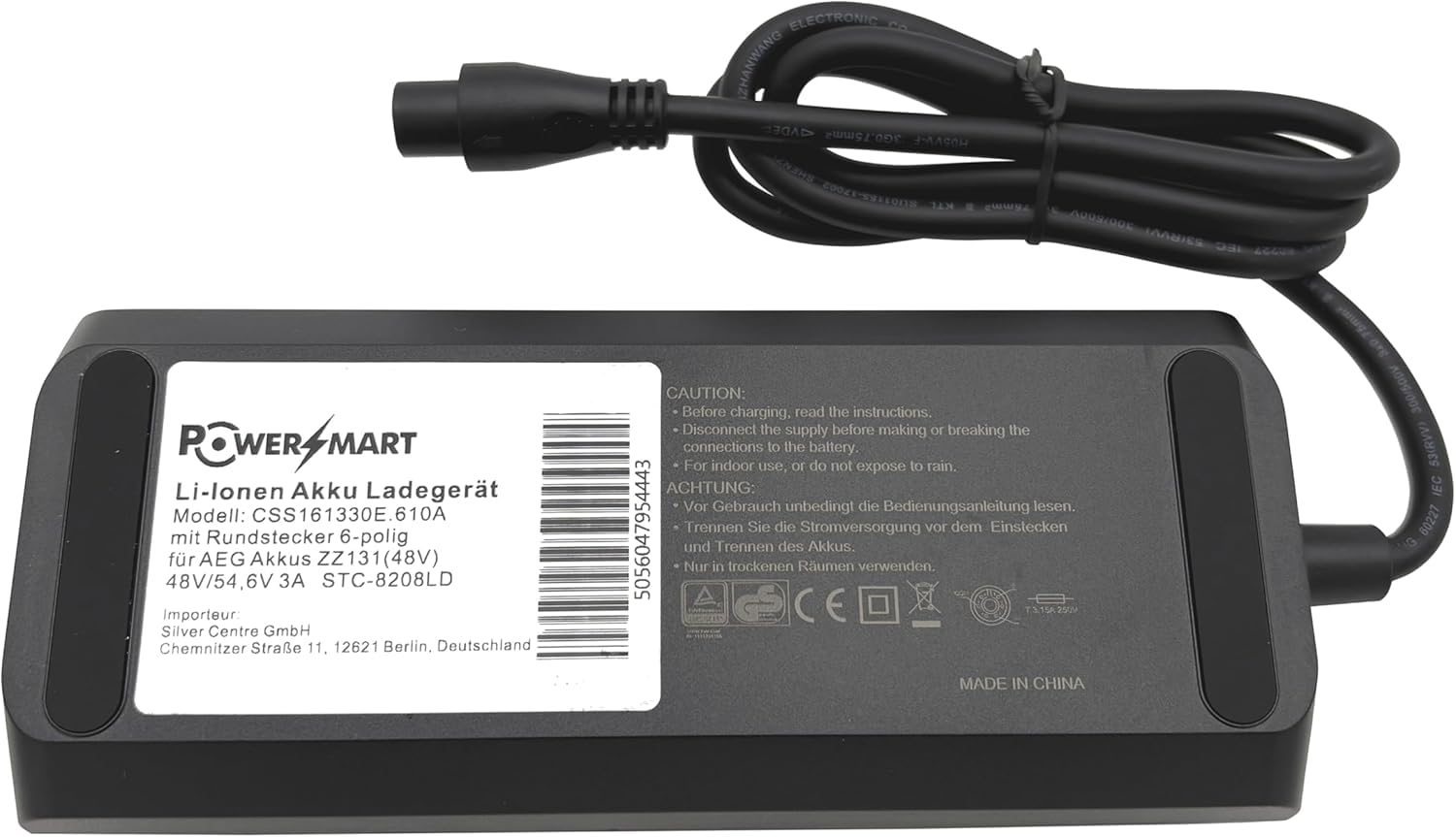 PowerSmart 3A 54,60V Chargeur pour Batteries Li-ION 48 V de Prophete ATB Twentyniner, avec connecteur Rond à 6 Broches