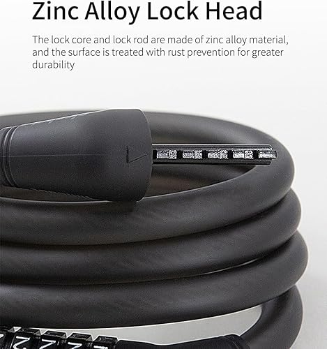 Miniatura 4 de Cerradura de combinación antirrobo de 5 dígitos, bloqueo de cable de 4 pies, alta seguridad, adecuado para bicicletamotocicletaXiaomiSegway Ninebot