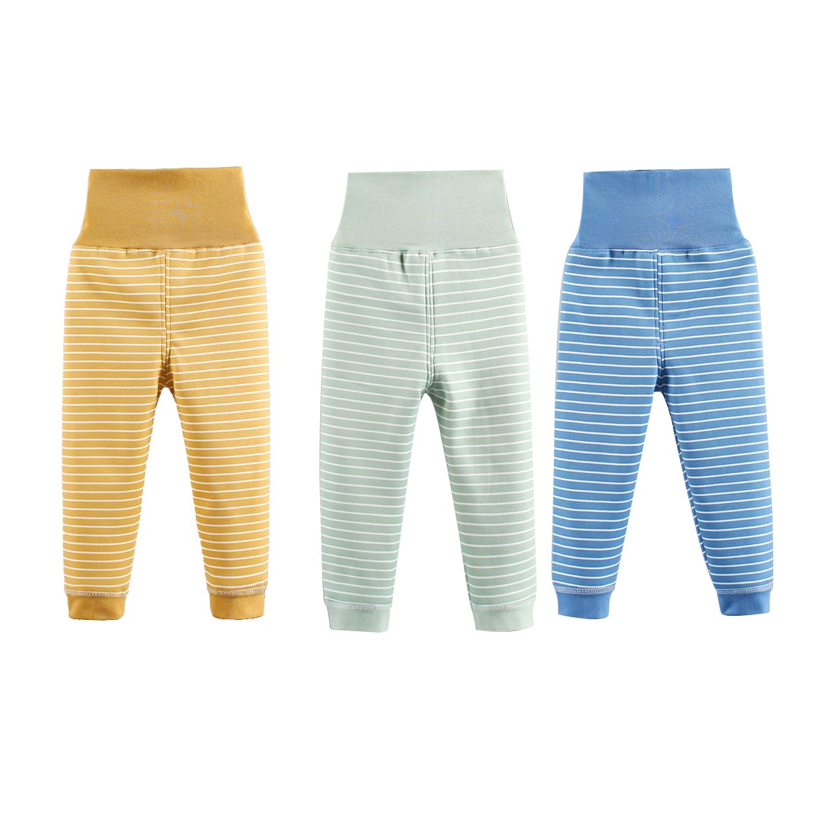 Baby Gestreifte Leggings Thermo GR.68/74/80 3er Pack Baby Fleece Hose Plüschleggins GR. 86/92/98/104 Baby Jungen Hosen Thermo Jeggings mit Fleecefutter für Baby Mädchen 6 Monate - 4 Jahre