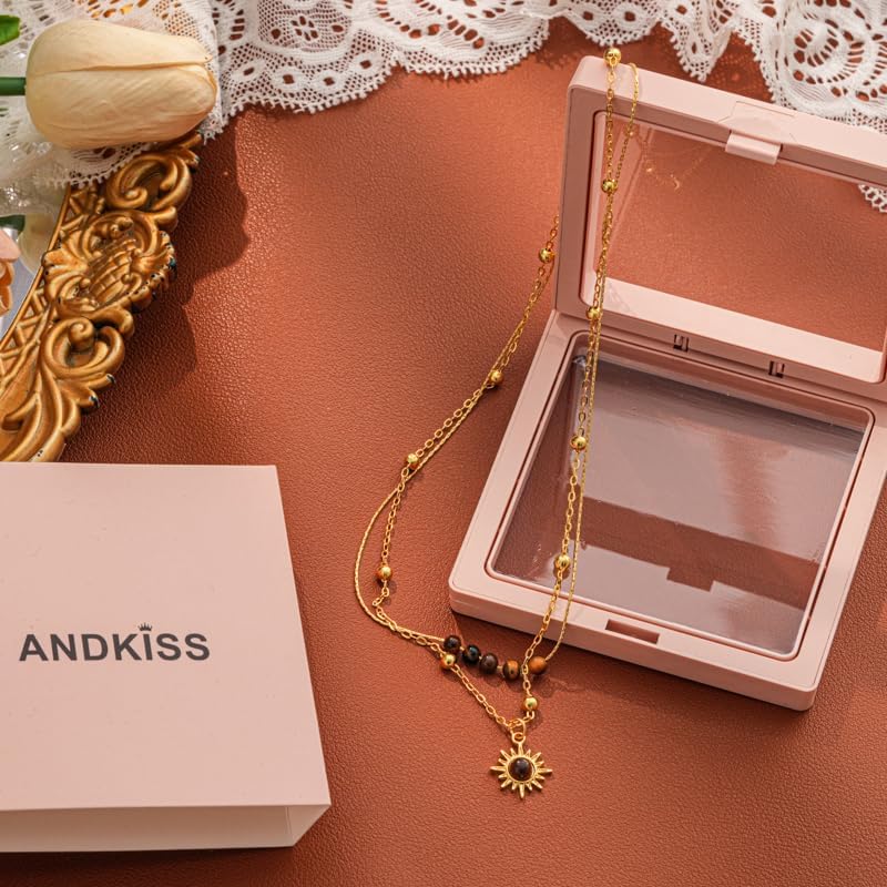 Gold Layered Necklace for Women-Dainty Pendant Charm Necklaces Gold Choker Jewelry Gifts Outfit Women - Image 7