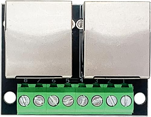 Vista 14 de 2 unids RJ45 Ethernet solo conector hembra placa de ruptura, 0.100 in paso RJ45 tornillo placa adaptador terminal