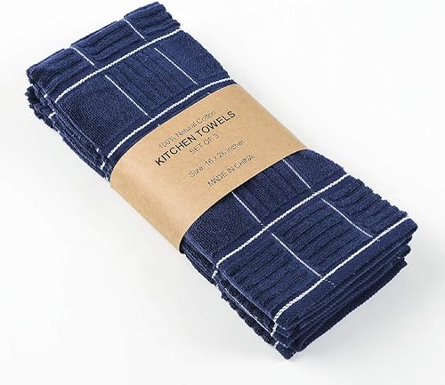 Miniatura 2 de Anyi Toallas de cocina 100% algodón, toallas absorbentes con lazo para colgar, toallas de mano suaves para lavar y secar platos (16 x 26 pulgadas,