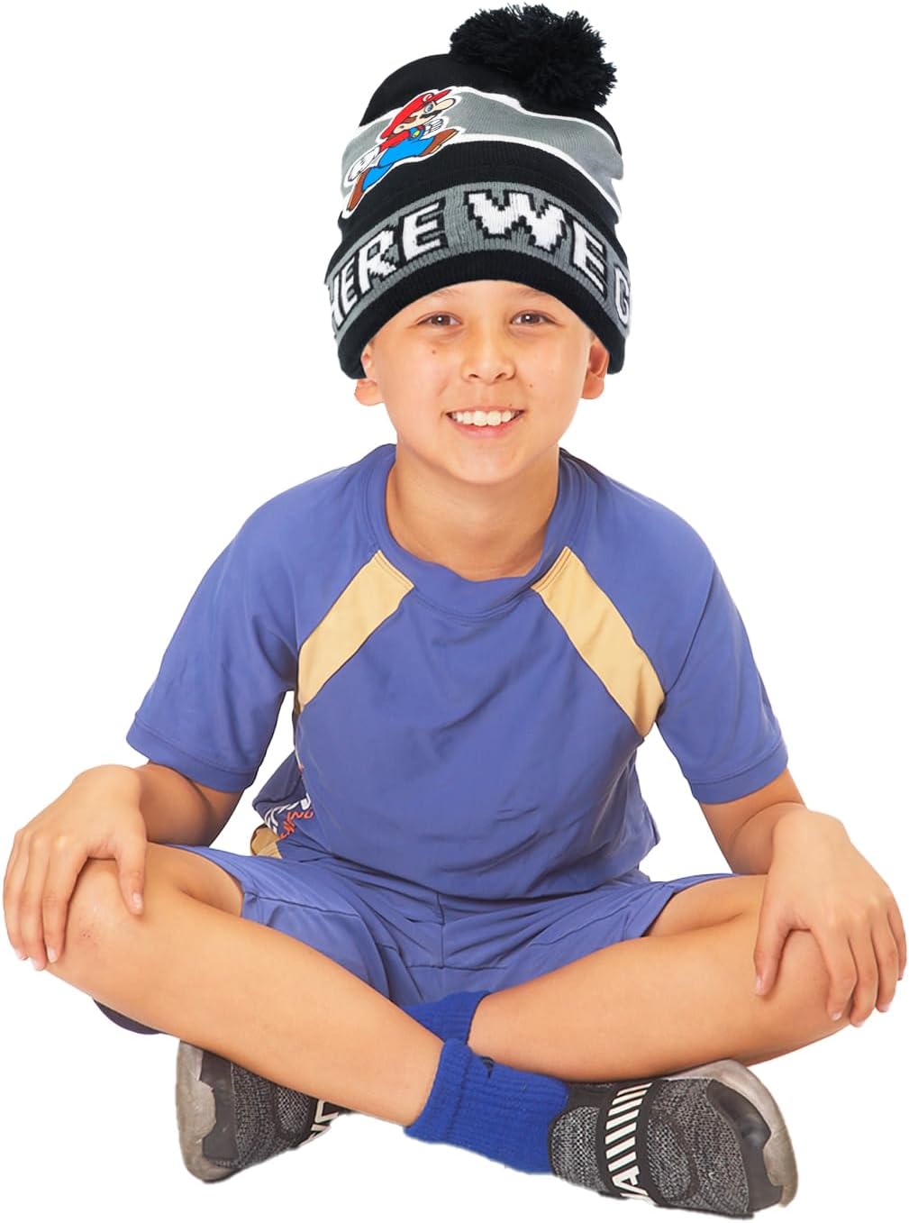 Super Mario Winter Hat and Mittens Set - Bundle with Knit Beanie, Gloves, Stickers for Toddlers | Super Mario Bros Cold Weather Pack for Kids - Image 3