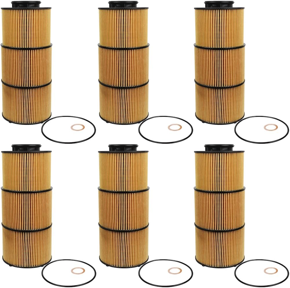 6PCS LF17800 Oil/Lube Filter Compatible with DD13 DD15 DD16 Engines Replace A4711800009 A4711800209 A4721842325 A4721842425 19863920 0019863920 LF17810 P582506