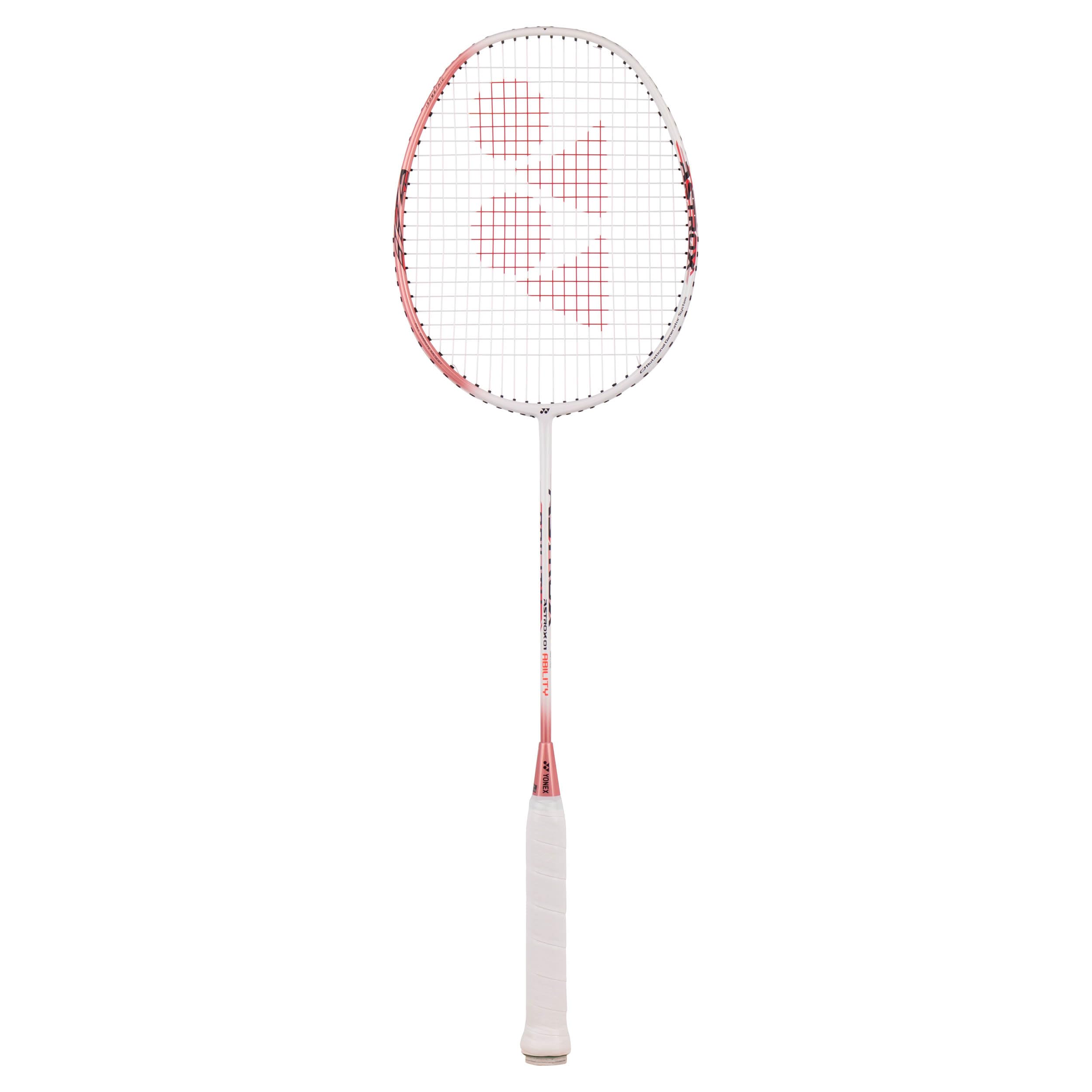 YONEX Badmintonschläger Astrox 01 Ability – Perfekt für Einsteiger & Hobbyspieler - White/Pink