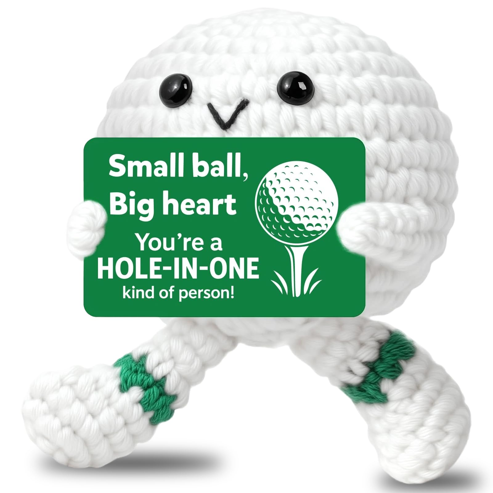 Zorvix Positive Crochet Golf Balls, Funny Golf Gifts for Men, Handmade Emotional Support Crochet, Novelty Balls Pocket Hug Doll, Positive Affirmation Gifts for Friends, Women, Men
