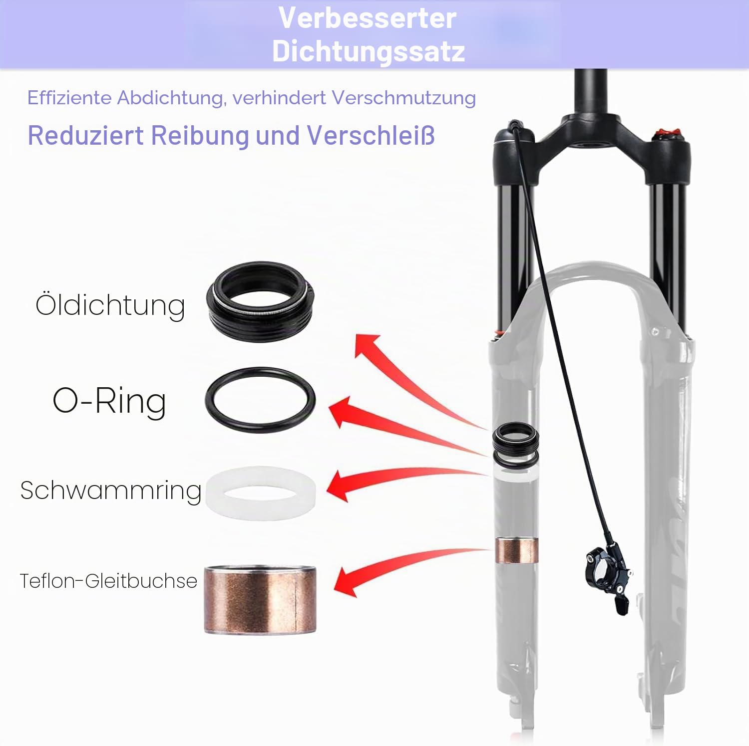 MTB Fork, 26/27.5/29 Inch Suspension Air Fork, Rebound Adjust, Travel 120 mm, QR 9 mm, 1-1/8 Straight Tube, Ultralight Mountain Bike Front Fork for XC/AM Bike