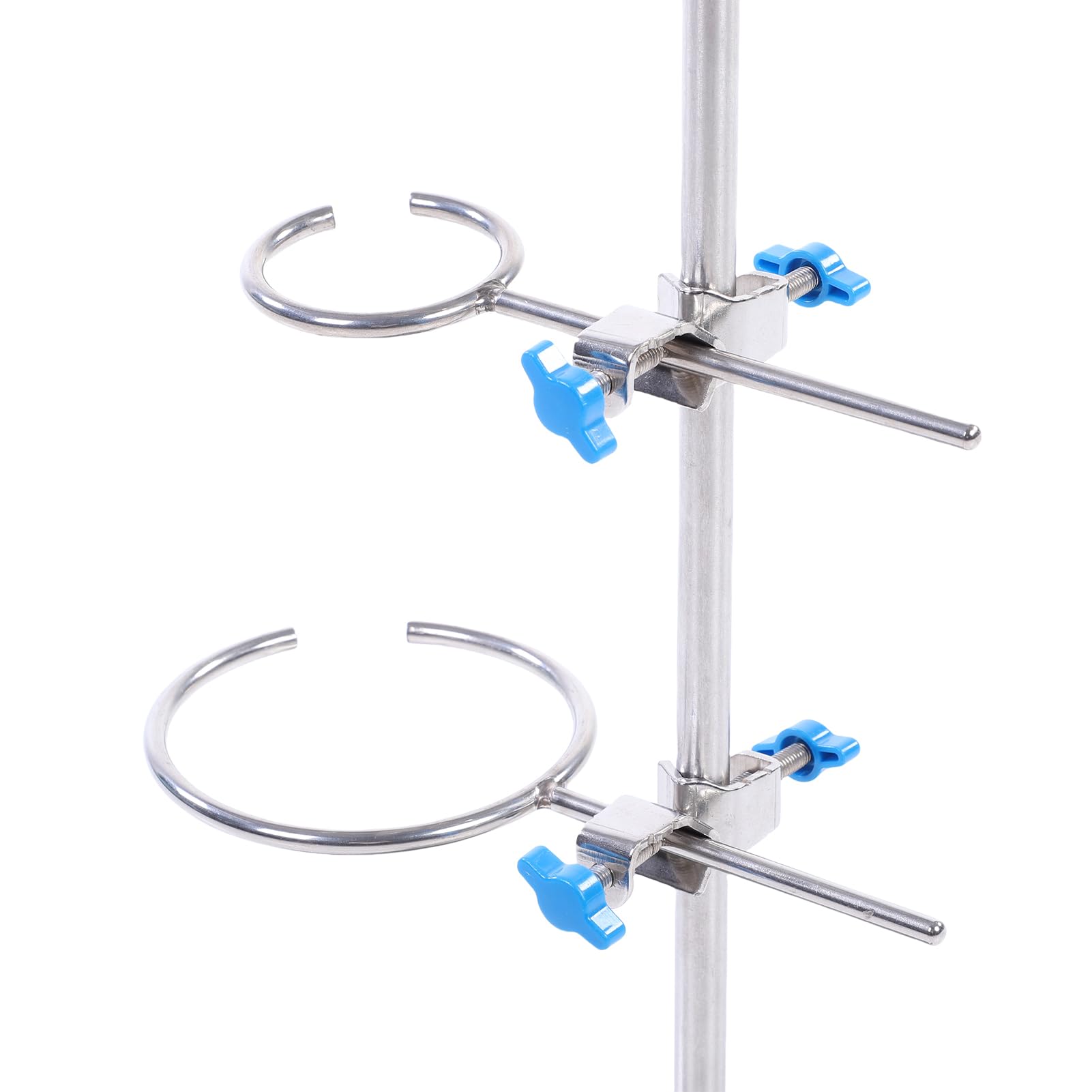 SEAFRONT Laborständer-Set, Laborständer-Set aus Edelstahl mit Kolbenklemme, Bürettenklemmen und Kreuzklemmen für Physik-Chemie-Experimente, Lehrmittel