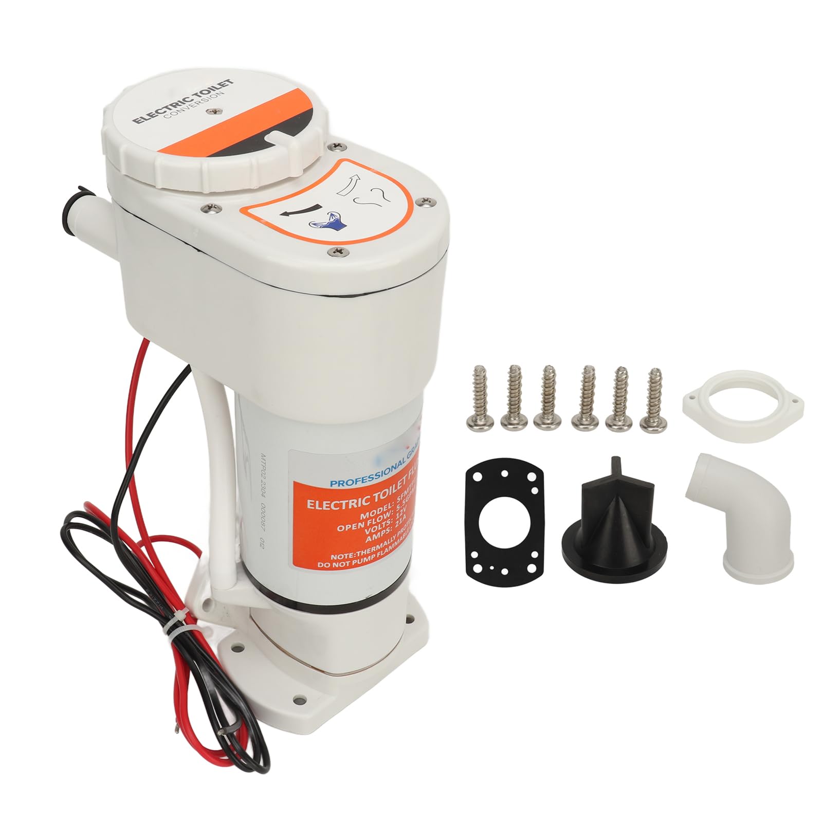 Kit di Conversione per WC Marino , Pompa per WC Elettrica Marina Autoadescante a Lunga Durata per Barche (Portata massima 12 V 21 A : 5 , 5 GPM/20 , 8 LPM)