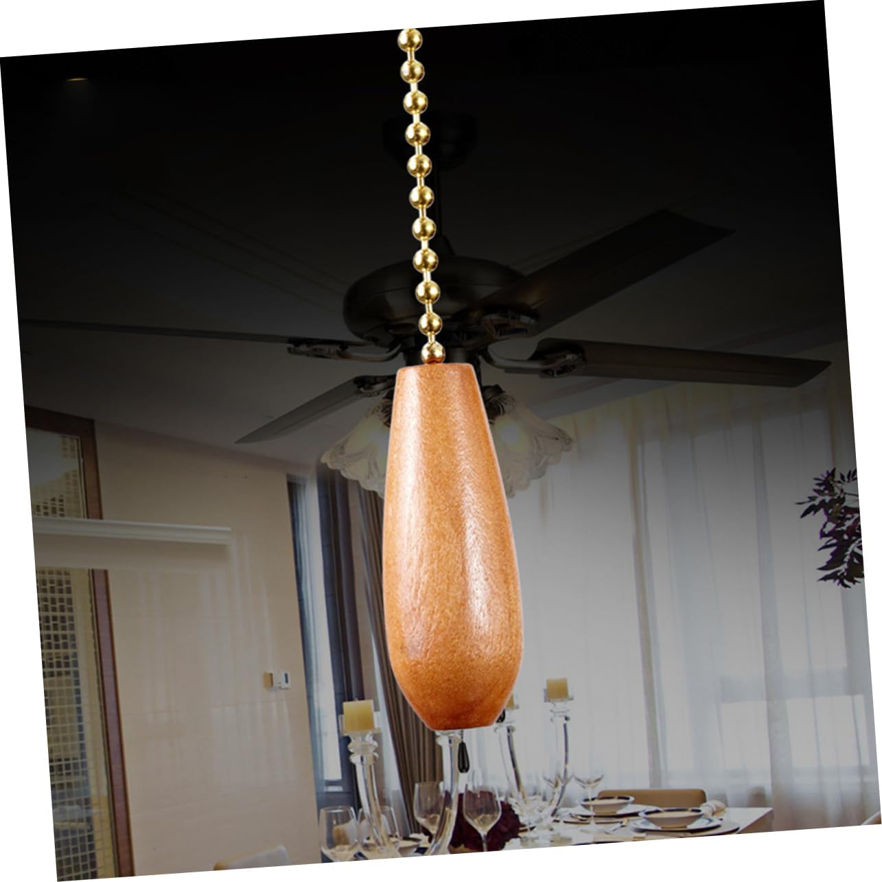Uonlytech 6pcs Fan Lamp Ornament Chandelier Chain Pendant Easy Install Ceiling Fan Pull Chain for Bar