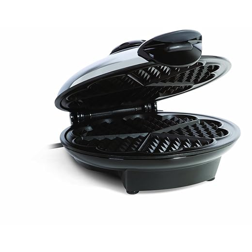 Euro Cuisine WM520 Eco Friendly Heart Shaped Waffle Maker - PTFE and PFOA Free Non Stick Plates,Silver