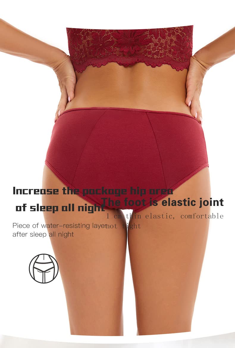 Culotte Femmes Culotte Menstruelle Pantaliers Physiologiques Pantalon Slips Postpartum Culotte 3 Couches sous-Vêtements D'Étanche