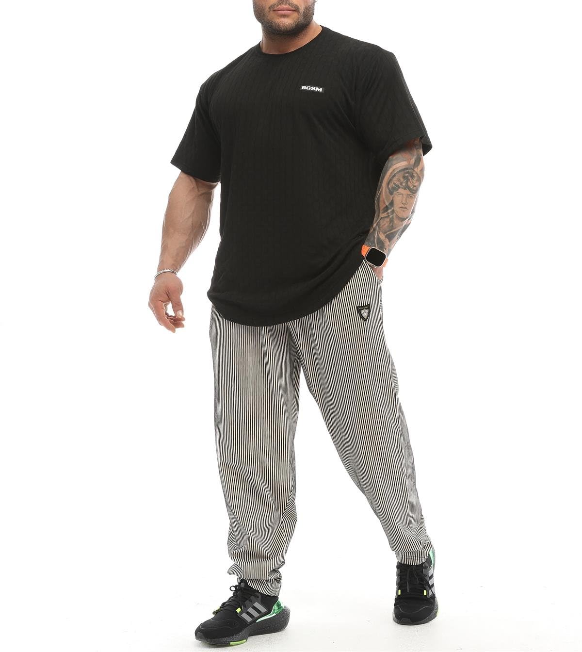 T-shirt pour homme Oversize Gym Fitness Musculation Gym Fitness Bodybuilding Haut de style de vie élastique et léger