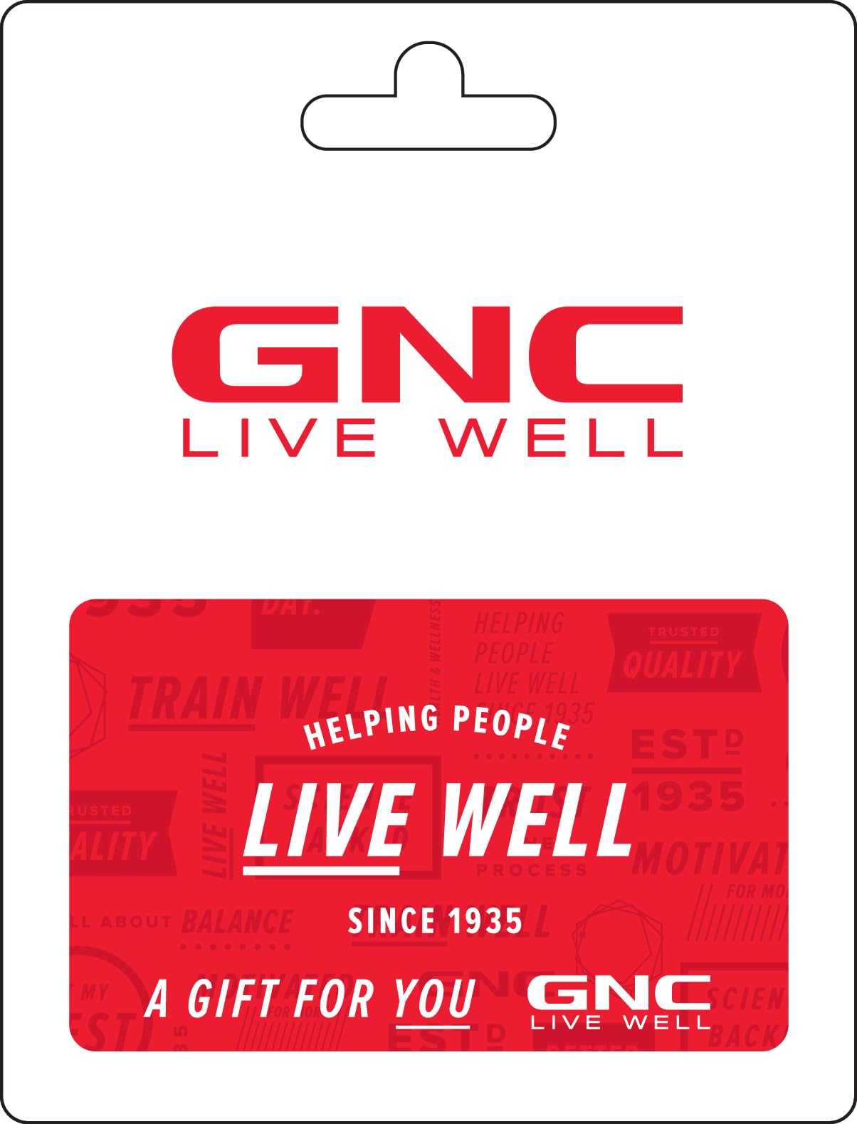 GNC Physical Gift Card 100 Standard