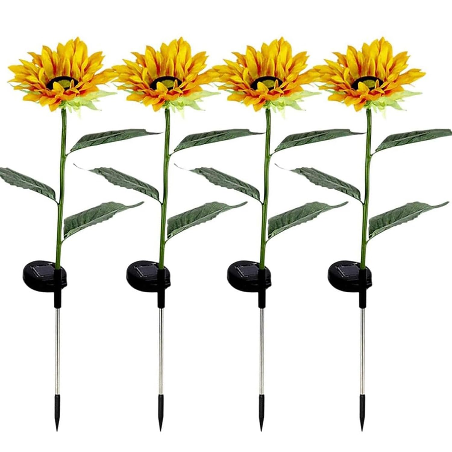 PremiumAV Solar Sunflower Lights – 4-Pack Outdoor Waterproof LED Garden Stake Lights with Realistic Artificial Flower Design for Lawn, Pathway, Yard, Patio & Landscape Decoration-image-27