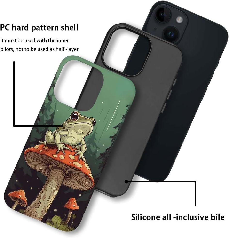 SEized Case Compatible with for iPhone 14,Frog Mushroom Phone Case for Girl Women Boy Men,Durable Protection Case for iPhone 14 - view 2