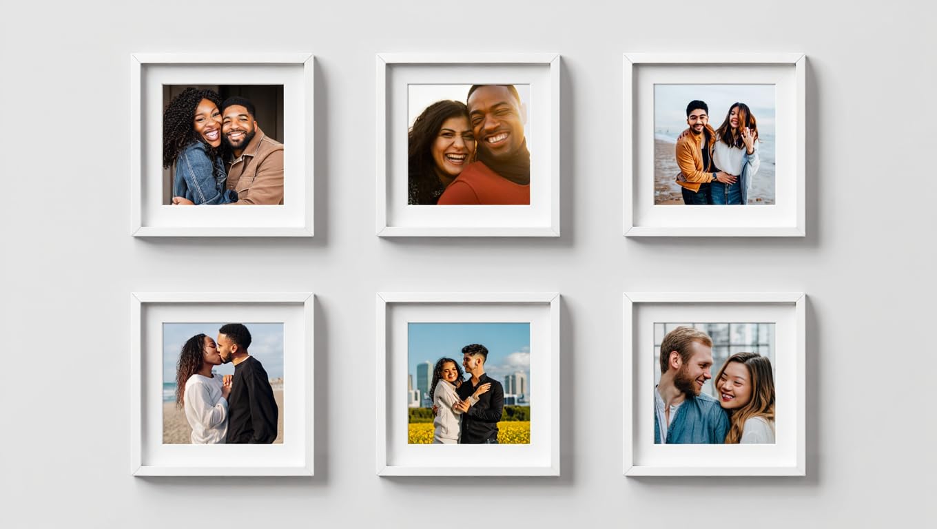 6 White Photo Frames - Acrylic Gallery Wall Set -5