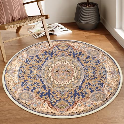 OWUFFY 30" (2.5') Round Area Rugs for Living Room, Circle