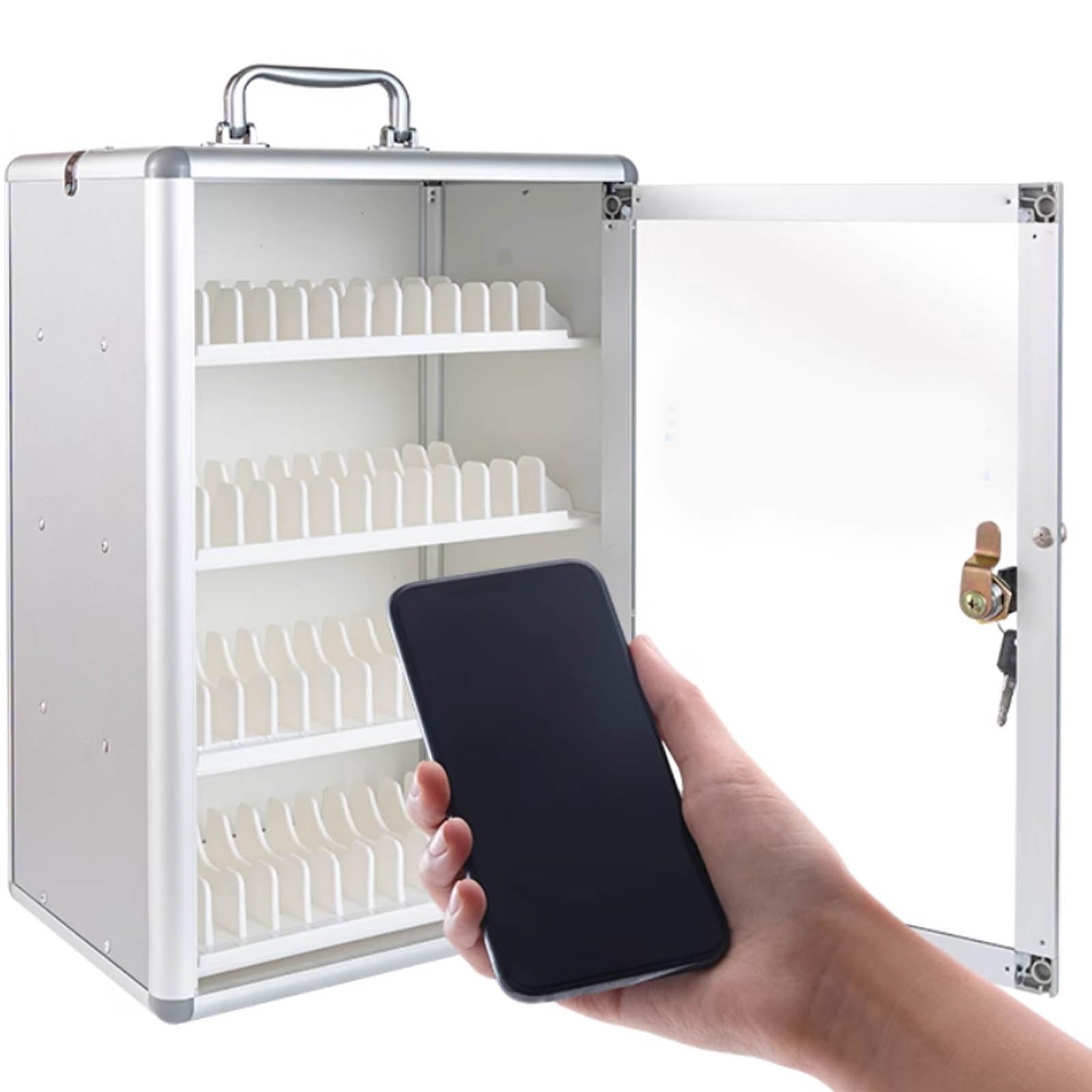 Contenitore Per Cellulare Mobiletto Per Cellulare In Lega Di Alluminio Con Serratura Mobiletto Per Cellulare Per Studenti Mobiletto Per Cellulare Per Dipendenti(60 bits)