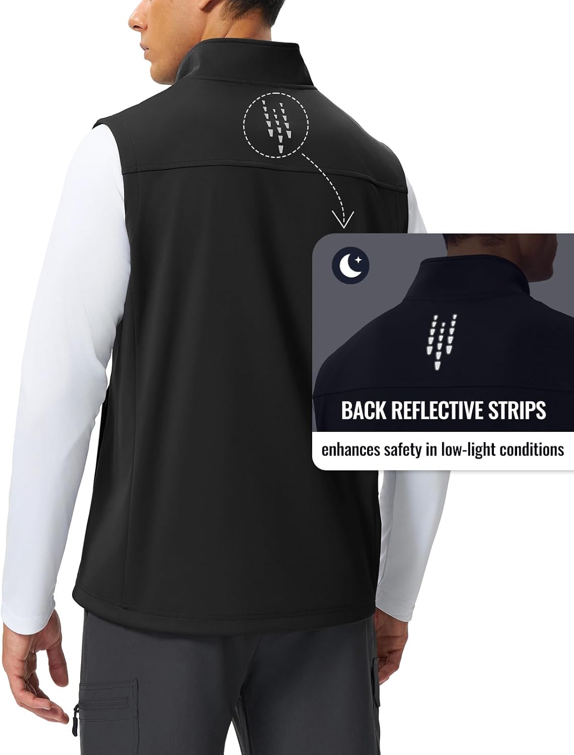 Rdruko Men's Lightweight Softshell Vest Outerwear Water Resistant Windproof Outdoor Hiking Golf Vest