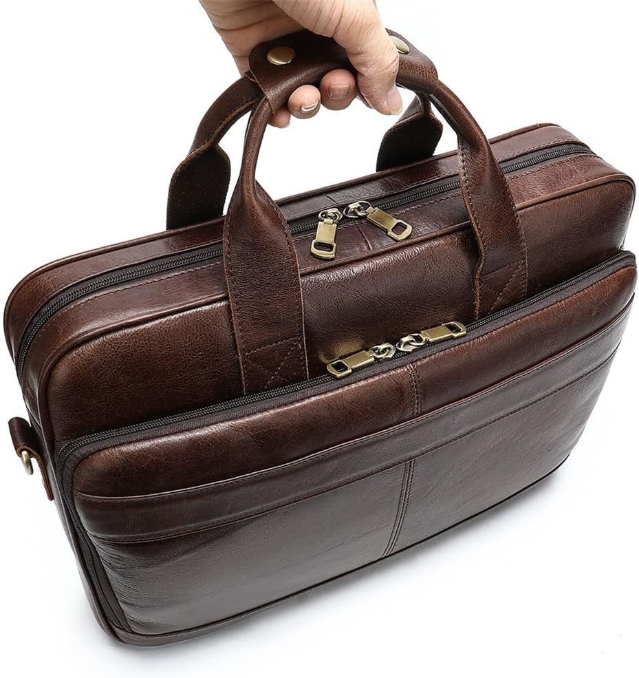 Vintage Men's Bag Business Handbag Multifunctional Computer Crossbody Male