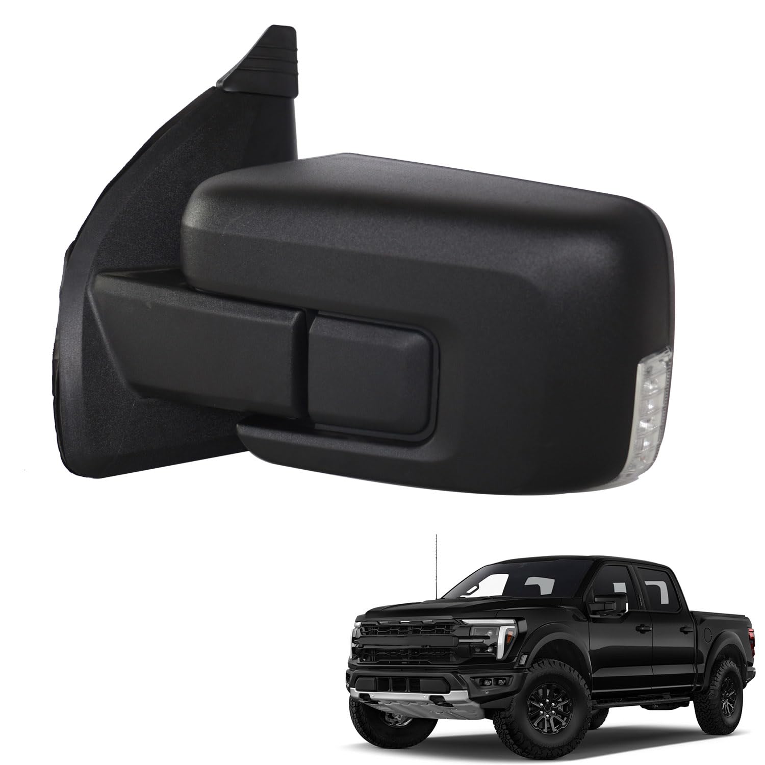 Marretoo for Ford F150 Left Driver Side Door Mirror replacement for 2021-2025 F-150 Accessories 11Pins Power Glass Turn & Puddle Lamp Heated Blind Spot Monitoring ML3Z17683SA LH