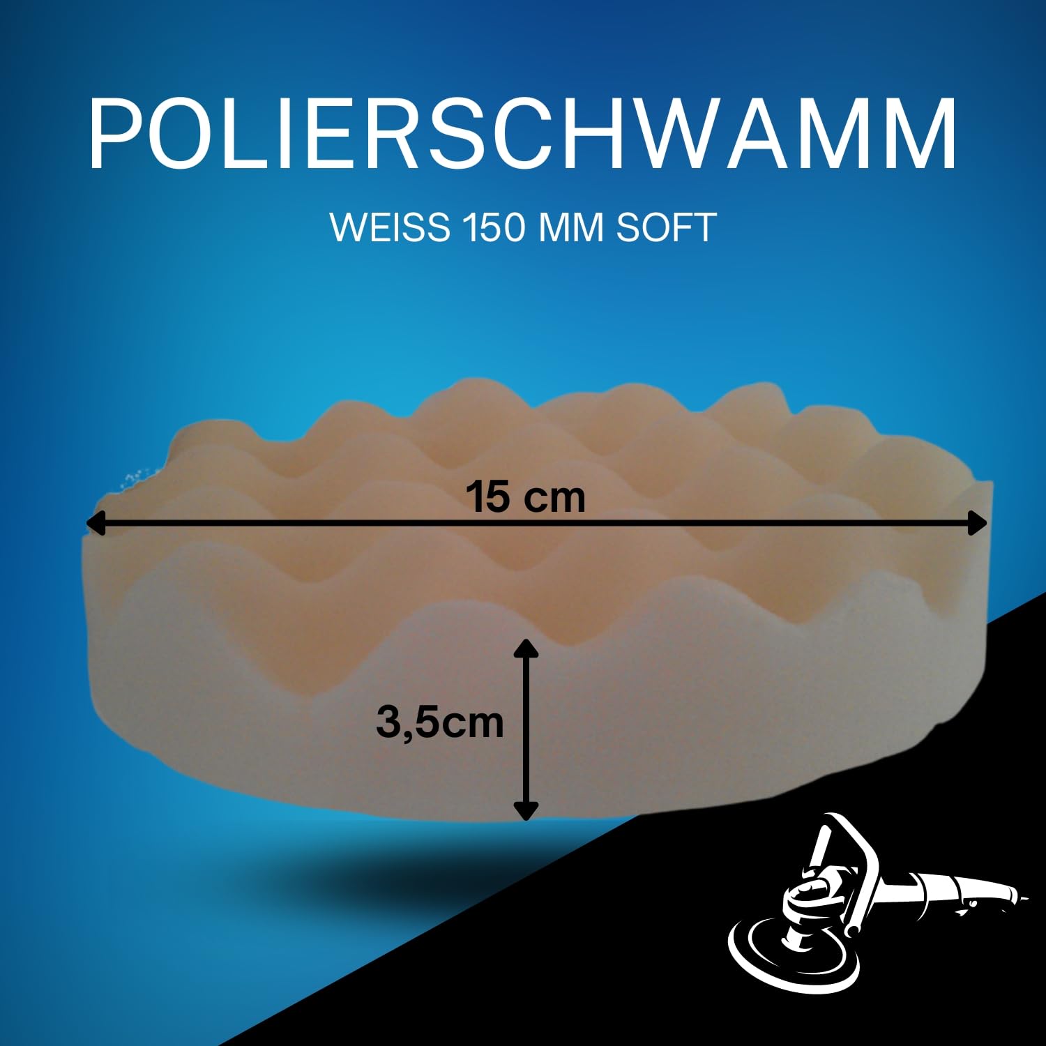 XXL Sparset – 10 x profesional gewaffelt Soft esponjas para máquina pulidora – Base adherente – 150 mm – Perfecta Auto abrillantador – pulir Set
