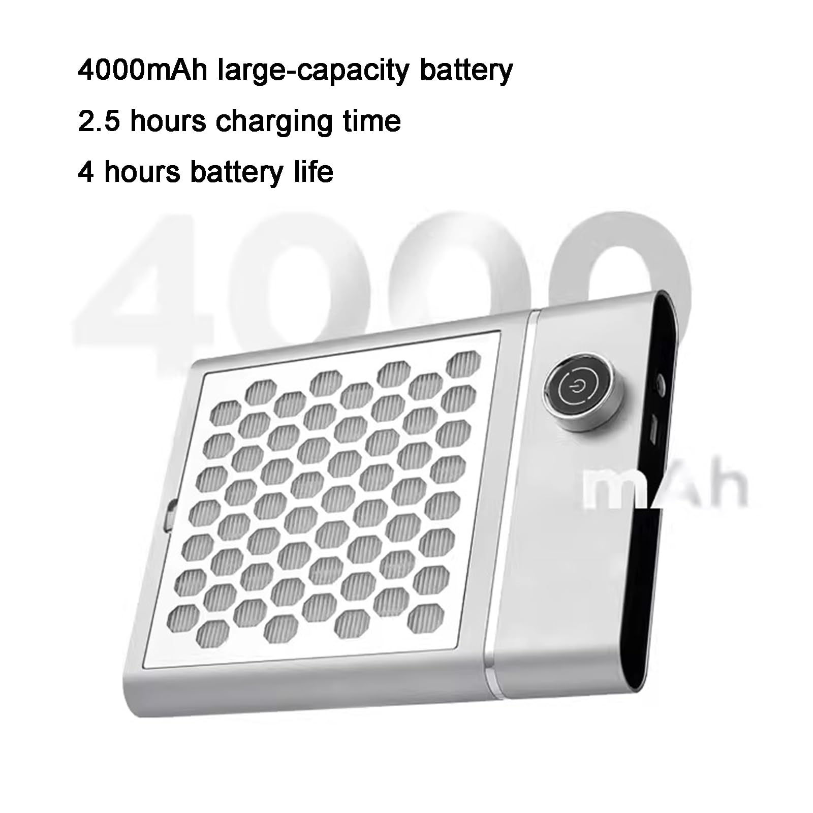Aspirador De Uñas Recargable, Aspirador De Uñas Recargable, Succión Ajustable, Velocidad Máxima De 4500 RPM, con 4 Ventiladores Y Filtros Reutilizables