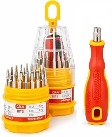 Kit Chave de Precisão 30 em 1 Mini Ferramentas Fenda Torx Allen Estrela, Estojo Compacto Para Conserto Manutenção De Celulares Notebooks Relógios Óculos e Tablet