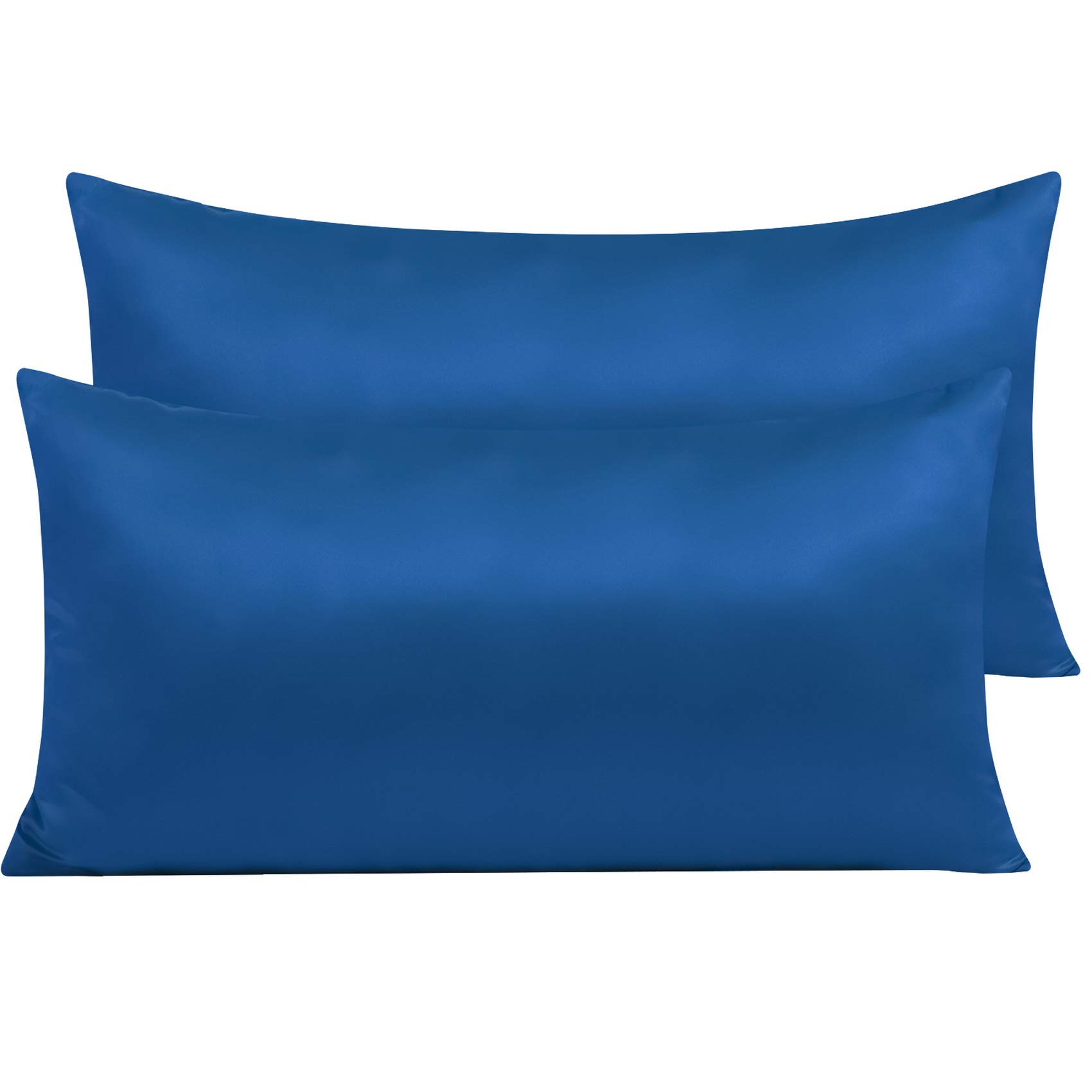 NTBAY Zippered Satin Pillow Cases for Hair and Skin, Luxury King Hidden Zipper Pillowcases Set of 2, 20x36 Inches, Royal Blue — image 1