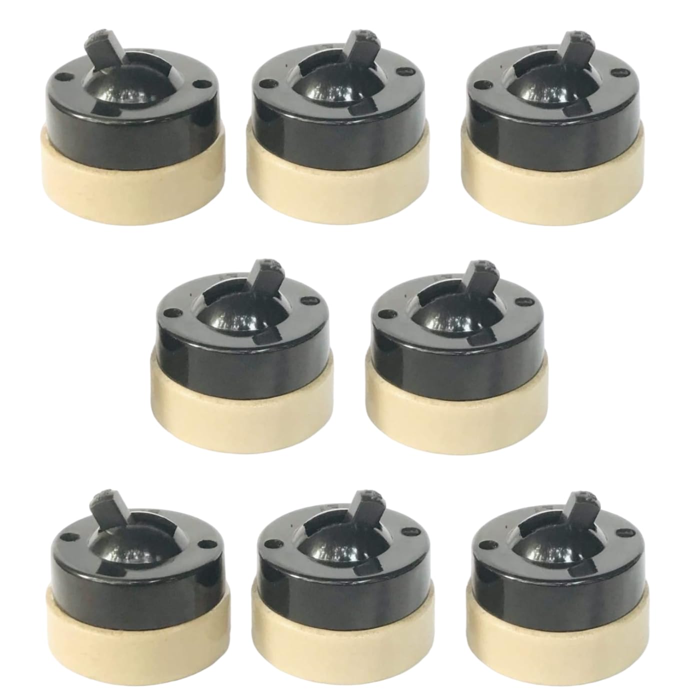 Ersdotter Craft Bakelite Power Switch with Porcelain base, ISI Mark & BIS Certified - 1 Way, 16ampere, 250volts (Standard Size, Black) Set of 8-image-0