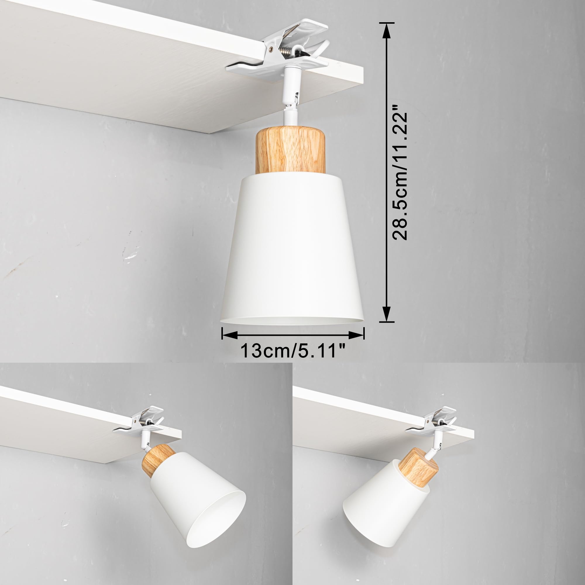 Verstellbare Klemmlampe mit Akku,LED Wandlampe innen,Weiß Dimmbar Nachttischlampe,Schreibtischlampe ideal für Flur Büro Heimgebrauch - 13x13CM - TD0603-QP57