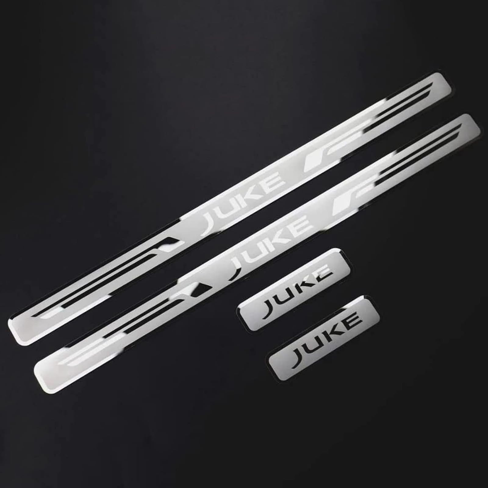 Klhywen Silver 4Pcs Car Outer Door Sill Protector Kick Plates For Nis-San Juke 2010-2020, Stainless Steel Auto Accessories Scuff Guard Threshold Cover Pedal, Sticker Trim Non-Slip,