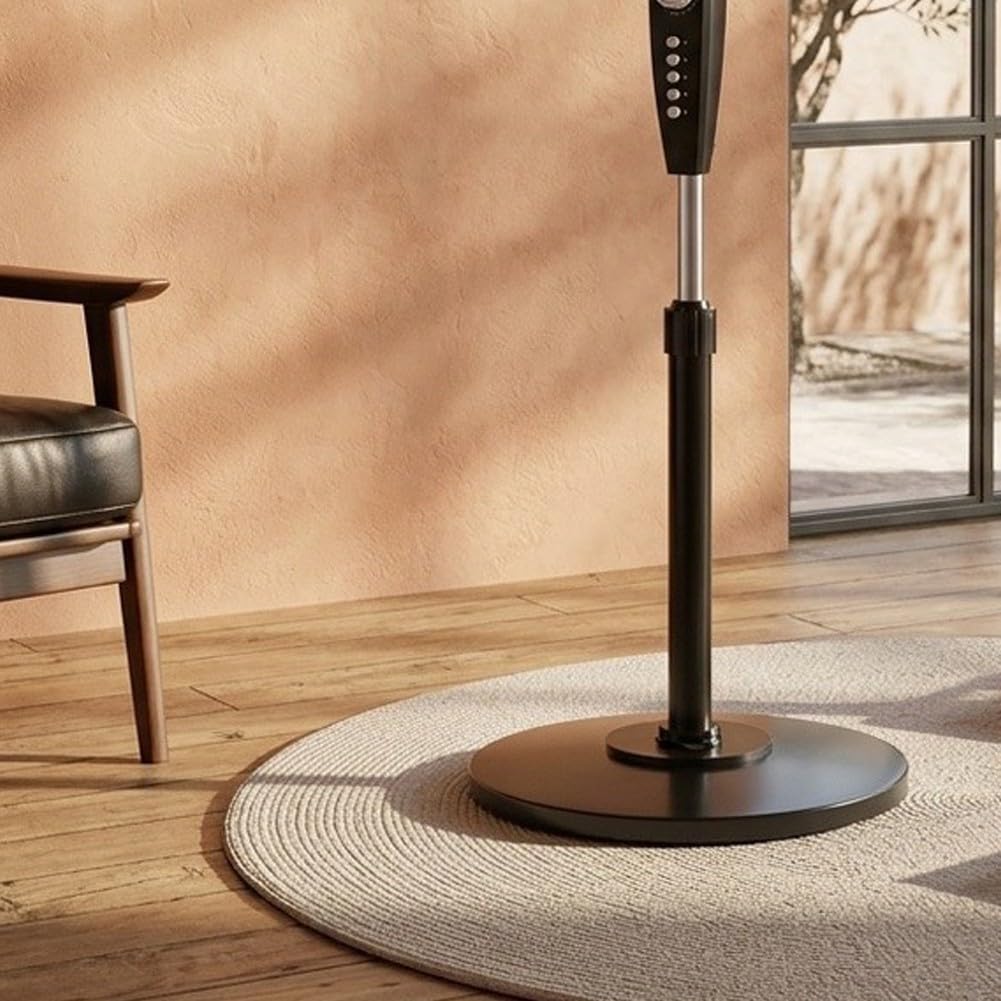 Accesorios de base de ventilador de suelo, pilares de chasis de plástico resistente para múltiples marcas para uso en el flujo de aire en la oficina en casa (negro)