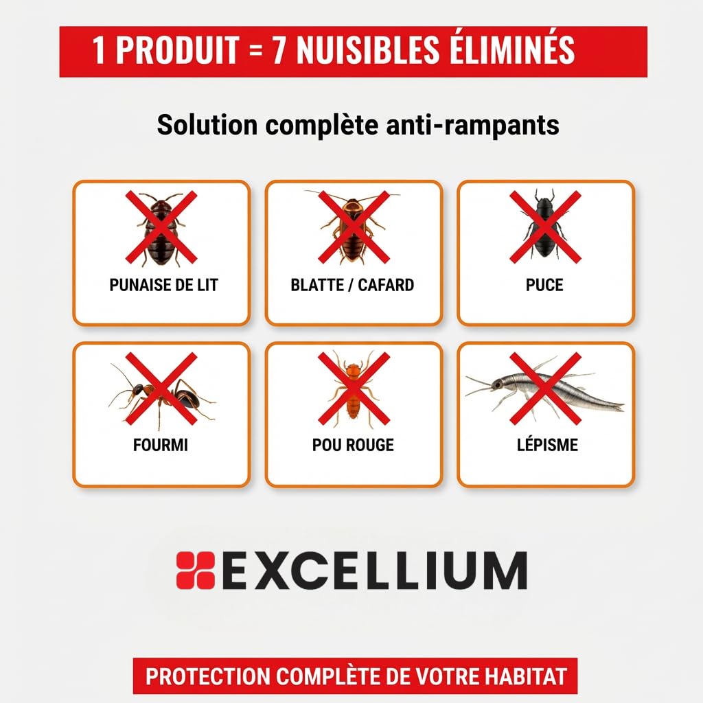 Excellium Terre de Diatomée Aérosol Insecticide Rampants Intérieur & Animal 500 ml