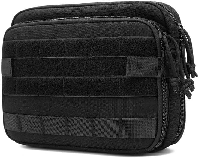 Outdoor Sports Airsoft Gear Molle Assault Combat Hiking Backpack Tactical Vest Accessory Camouflage Pack Kit Medical Pouch Bag - Black