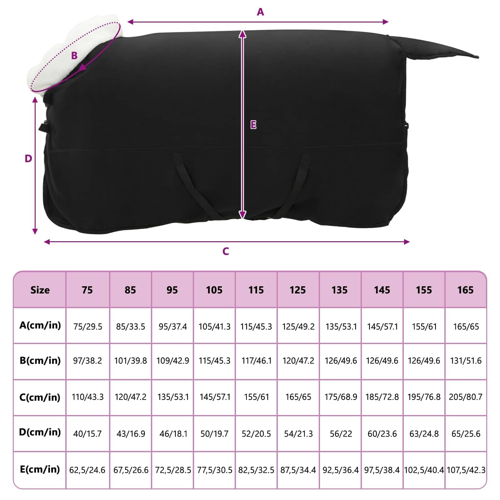 Generico Coperta per Cavalli Nero 135 cm Felpa in Pile,Articoli Sportivi,Ricreazione all'aperto,Equitazione,Cura dei Cavalli,Coperte e Lenzuola per cavalli-42013373