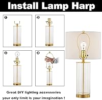 Vista 6 de Juego de 2 soportes desmontables para pantalla de lámpara de 9 pulgadas para lámparas de mesa y de pie, juego resistente de 2 soportes para pantalla