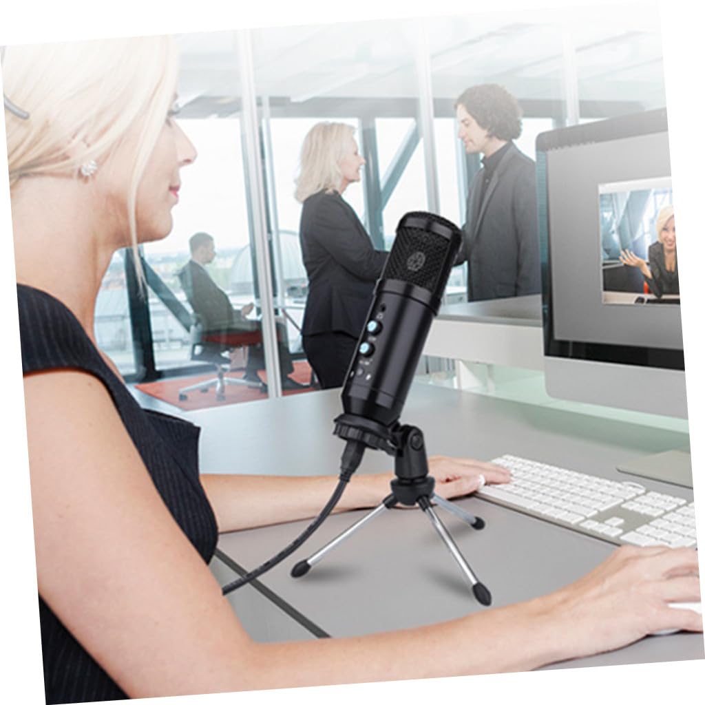 Uonlytech 1satz USB Kondensatormikrofon Mit Stativ Und Kopfhörerausgang Für Podcasting Livestreaming Und Studioaufnahmen Mit Geräuschreduzierender Technologie Und Einfachem