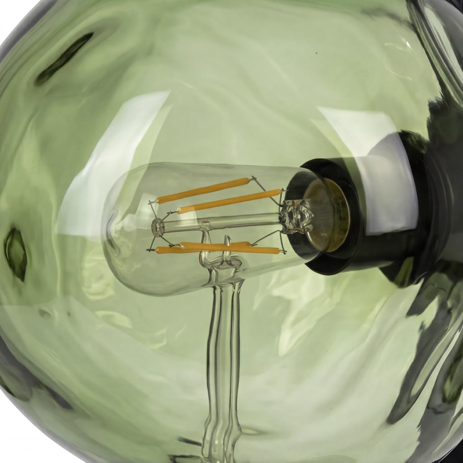 Lampada da tavolo in vetro Bianco Verde Metallo Soggiorno E14 2-fiamme 40 cm soffiato a bocca specchiato Cavo in tessuto di vetro lava Lampada da comodino Camera da letto